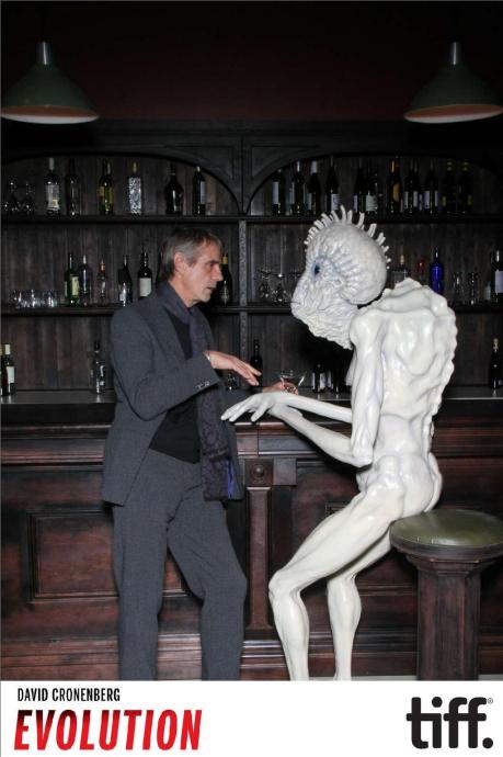 Noah Cowan ‏@noahlightbox  Jeremy Irons and the mugwump share a drink and a laugh. David Cronenberg : Evolution is now officially open! 